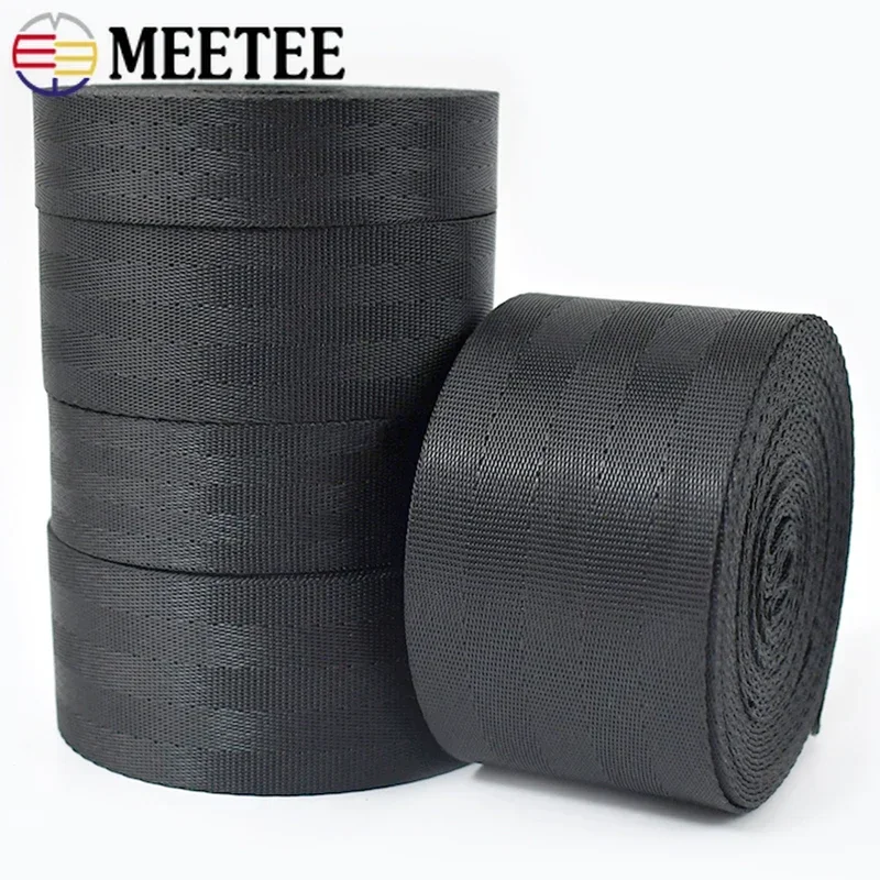 1-5Meters Meetee 20-50mm Nylon Webbing Band for Backpack Strap Safety Ribbon Belt Bag Clothes Decor Binding Tape DIY Accessories