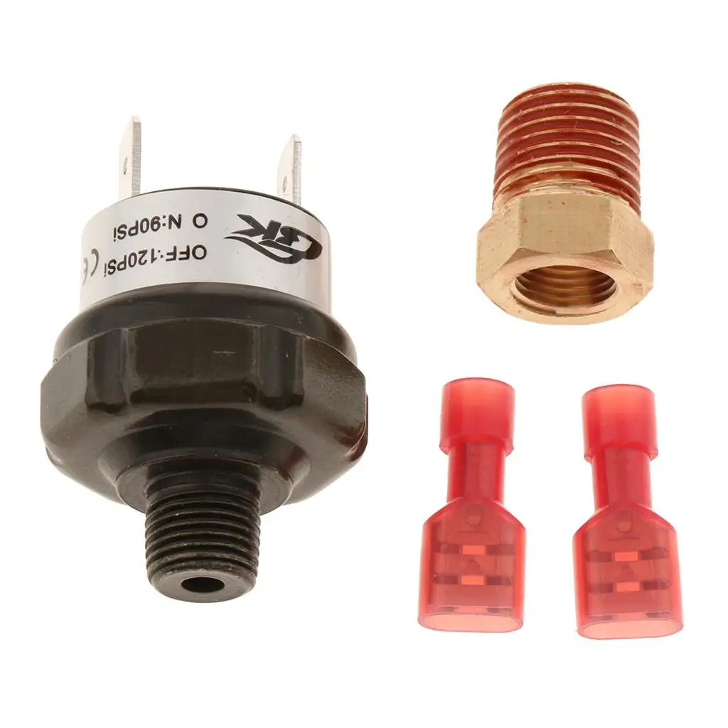 1/4 inch 1/8 inch NPT 90-120 PSI Air Pressure Switch Tank Mount for 12 Compressor Train Air Horn