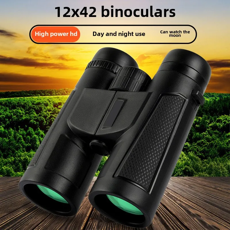 12X42 High Magnification High Definition Binoculars Non-infrared Convenient Camping Trekking Entertainment Telescope