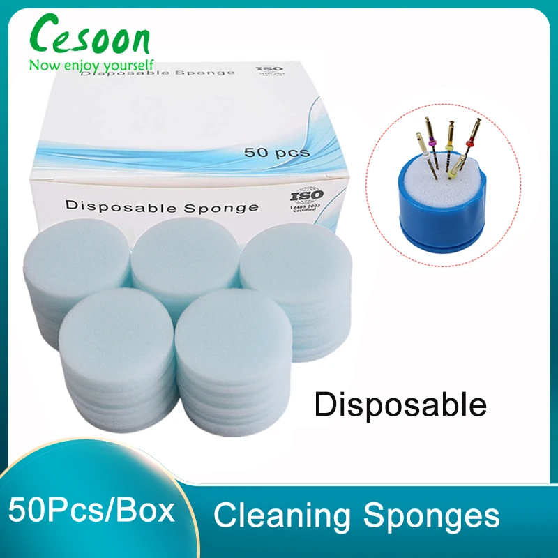 

50Pcs Soft Disposable Clean Sponge Pads Dental Endo Files Cleaning Foam Replacement Sponges Oral Care Tools Teeth Whitening