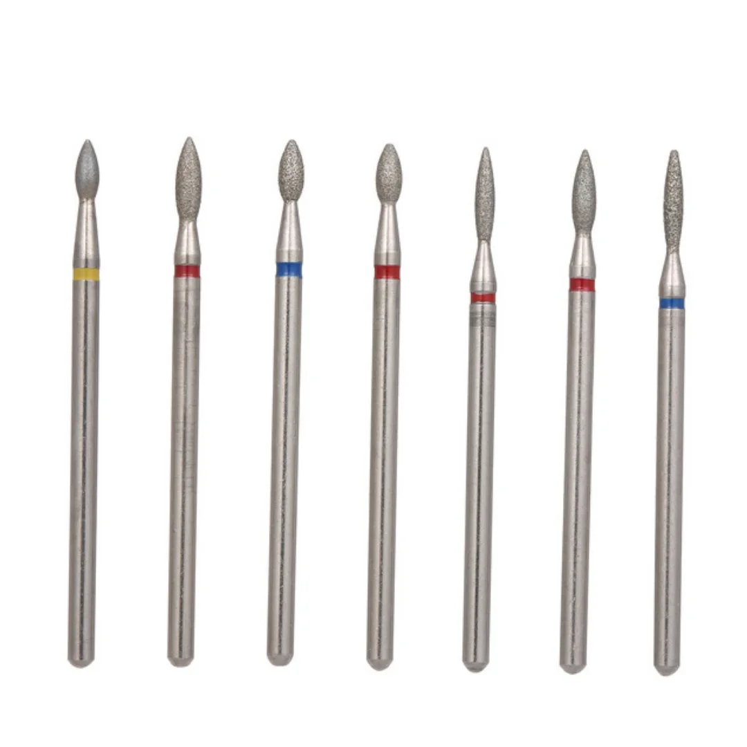 7개 세트 네일 드릴 비트 다이아몬드 커터 매니큐어 큐티클 버 밀링 커터 페디큐어 네일 액세서리 도구 네일 파일