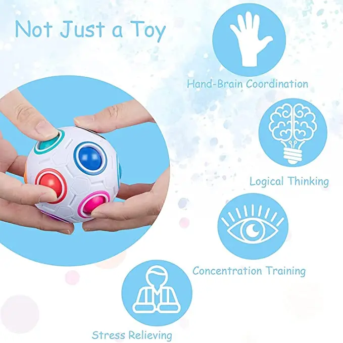 Magic Rainbow Puzzle Ball Speed Cube Ball Divertimento Antistress Rompicapo Corrispondenza dei colori Puzzle 3D Giocattolo per bambini Adolescenti Adulti