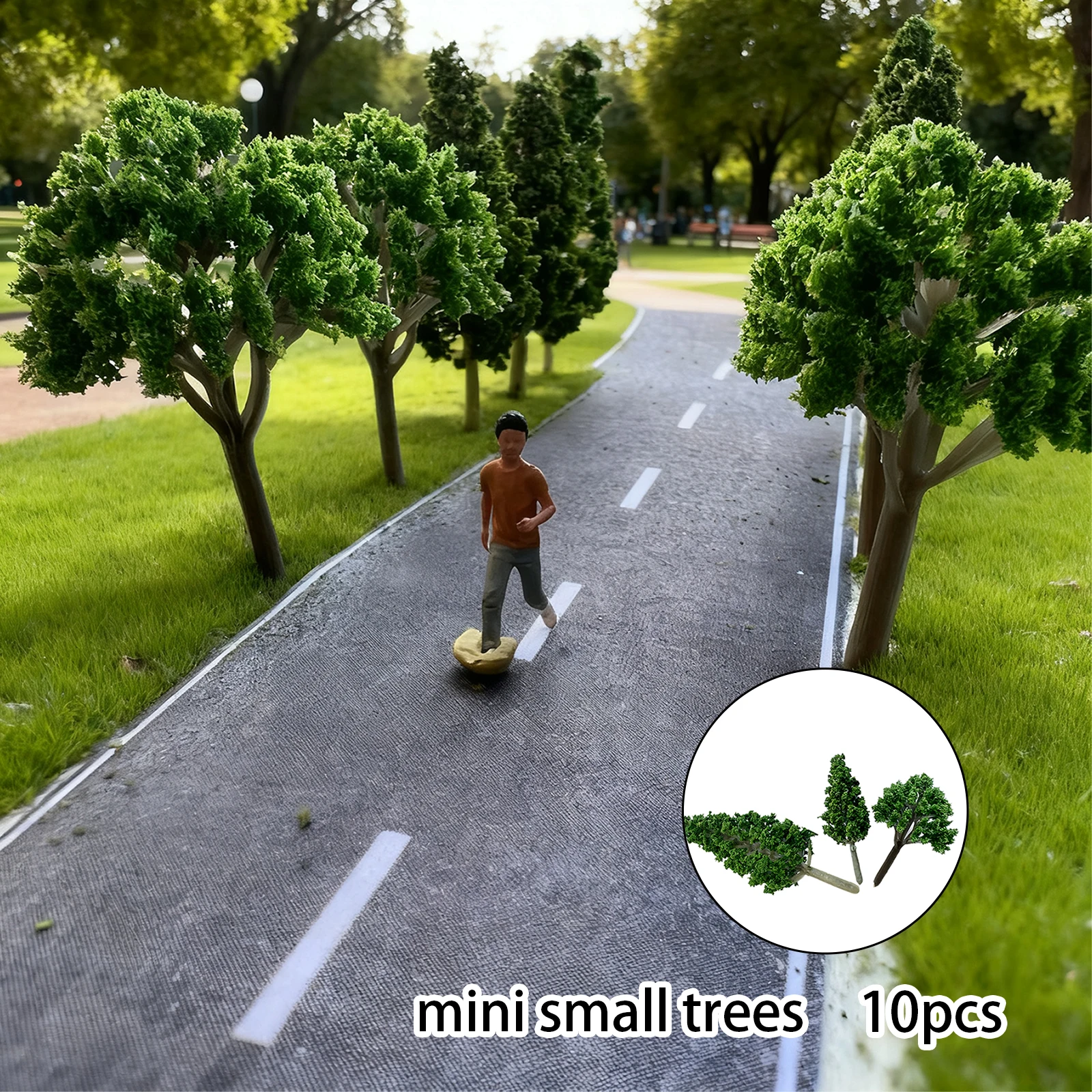10Pcs Mixed Miniature Model Trees Fake Plant Diorama Supplies for Train Architecture Building Landscape DIY Crafts