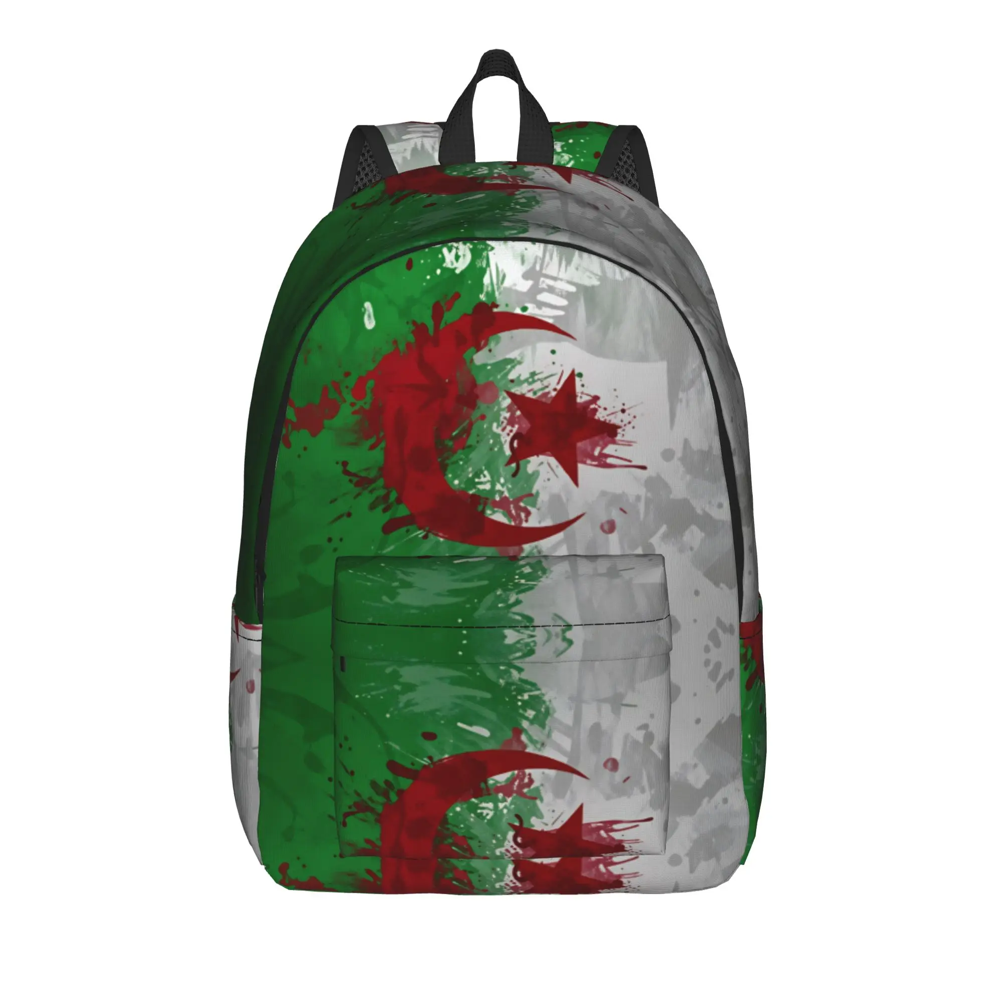 Flag of Algeria Splash Backpack  Stylish Backpacks Boy Workout Lightweight School Bags Custom Rucksack