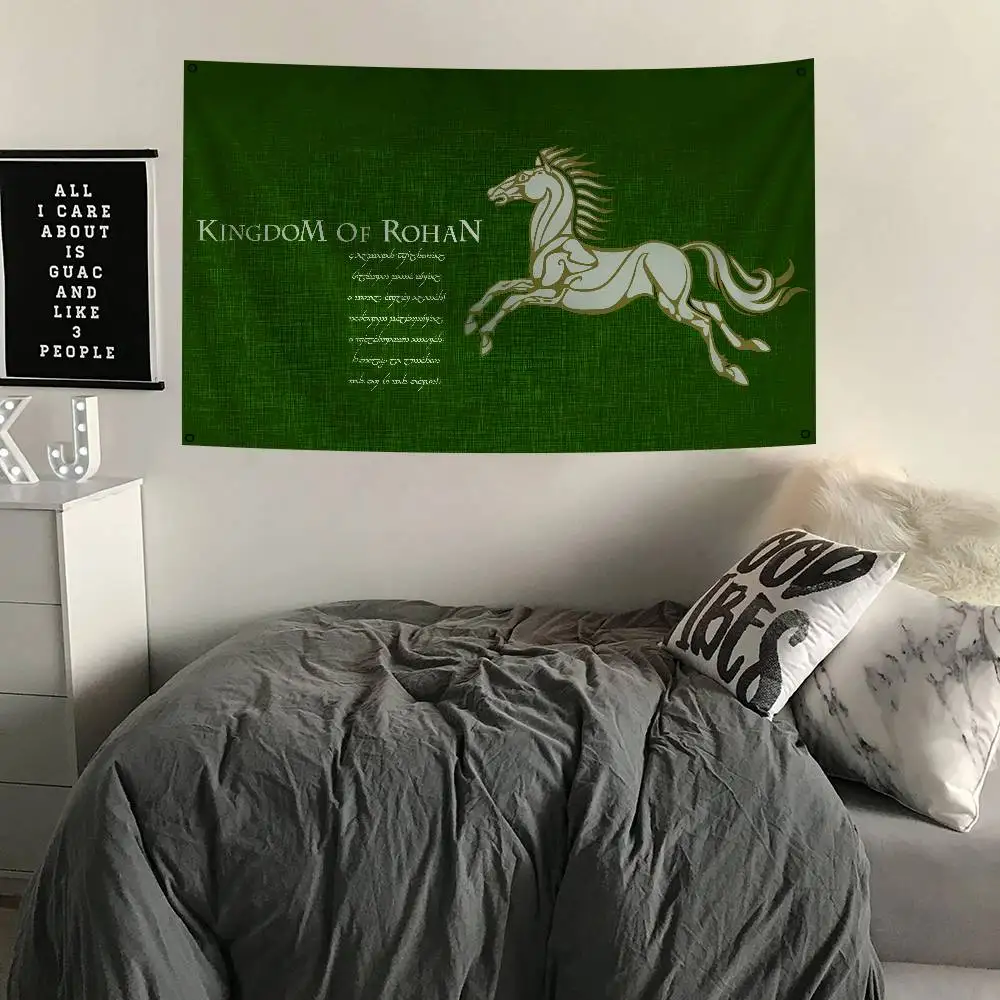 أعلام ولافتات علم مملكة روهان بأربعة فتحات من البوليستر لديكور الغرفة الخارجية الجمالية #4