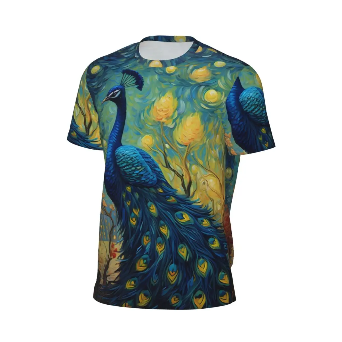 Fantasy Painting About Peacock T-Shirt Couple Vintage Running T-Shirts Comfortable Summer Fashion Tees Design Oversized Clothing