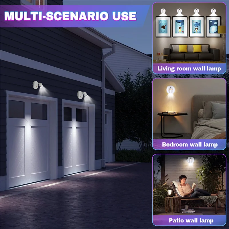 AF90-Wireless Spot Lights Battery Operated Accent Lights Indoor Dimmable LED Spotlight Anywhere Rotatable Wall Light(2 Pack)