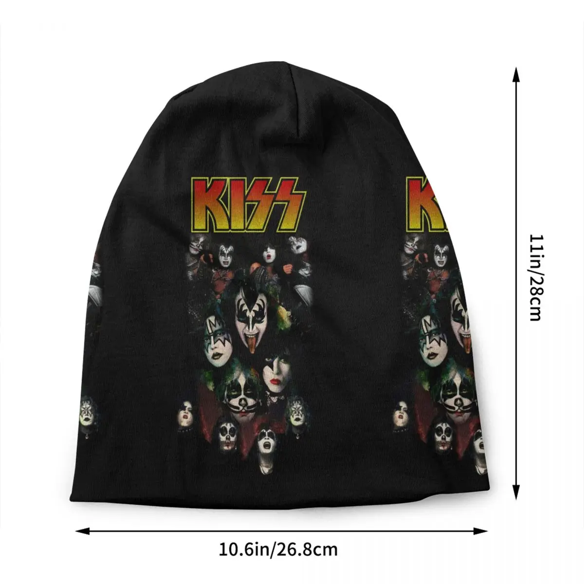 Custom Kiss Rock Roll Bonnet Hats Fashion Knitted Hat For Women Men Warm Winter Heavy Metal Music Skullies Beanies Caps