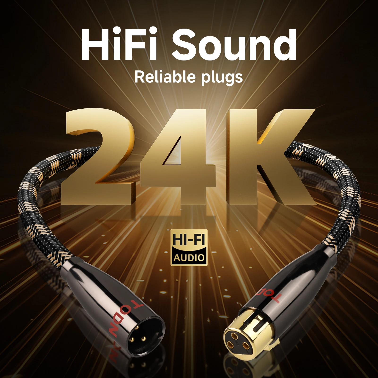 TODN 1 Para Kabli XLR 6N OCC Męski na Żeński 3-Pinowy Wtyk Zbalansowany Kabel Audio XLR do XLR Do Miksera Mikrofonowego — zdjęcie produktu 6