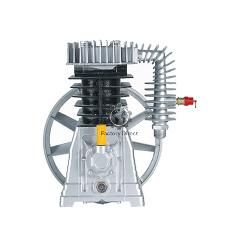 

Two Cylinder Single Stage 5 10bar 4kw Piston Screw air Compressor Pump Head
