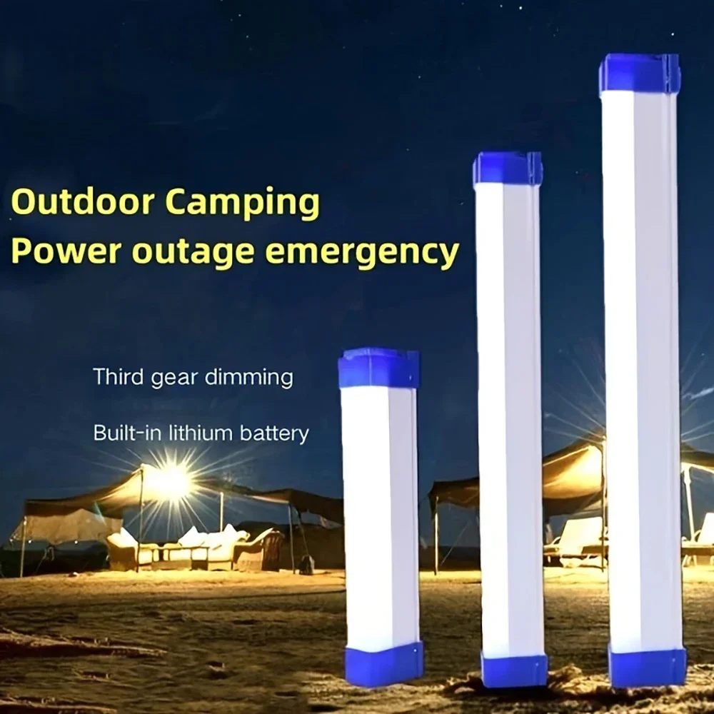 Portable LED Long Strip Emergency Light  Rechargeable Outdoor Lighting Camping Work Light MagneticSuspension Portable Light Bulb