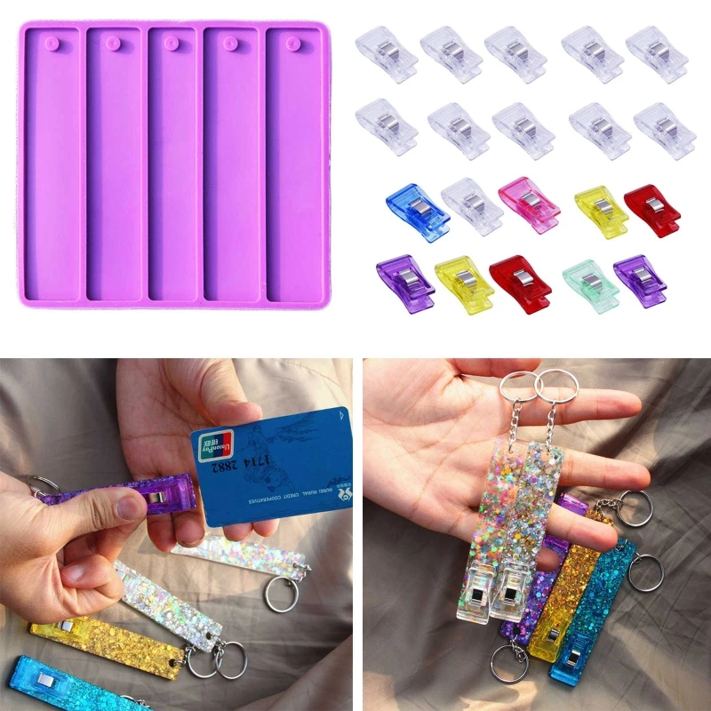 Long Nails Card Picker Grabber Epoxy Resin Mold Keychain Pendant Silicone Mould DIY Crafts Jewelry Casting Tools