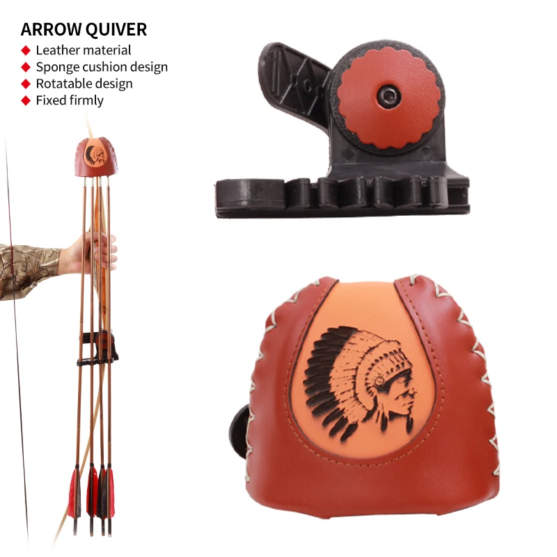 Hunting Quick Release Arrow Quiver Quick Disconnect for Recurve Bow/Longbow Leather Holder Detachable Archery Bow Quiver