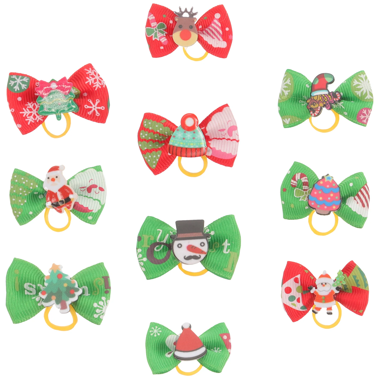 

Dogs Pupa Christmas Pet Hair Tie Grooming Bows Holder Bridegroom Elastic Bands for