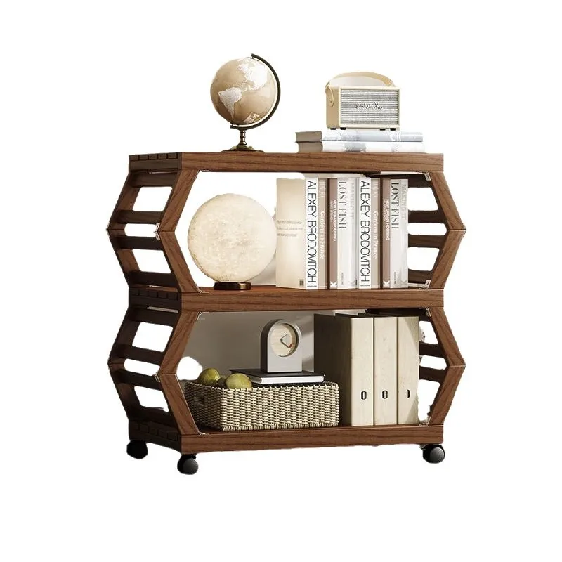 

Installation-free folding wheel bookshelf floor-to-ceiling home bedroom living room study removable shelf