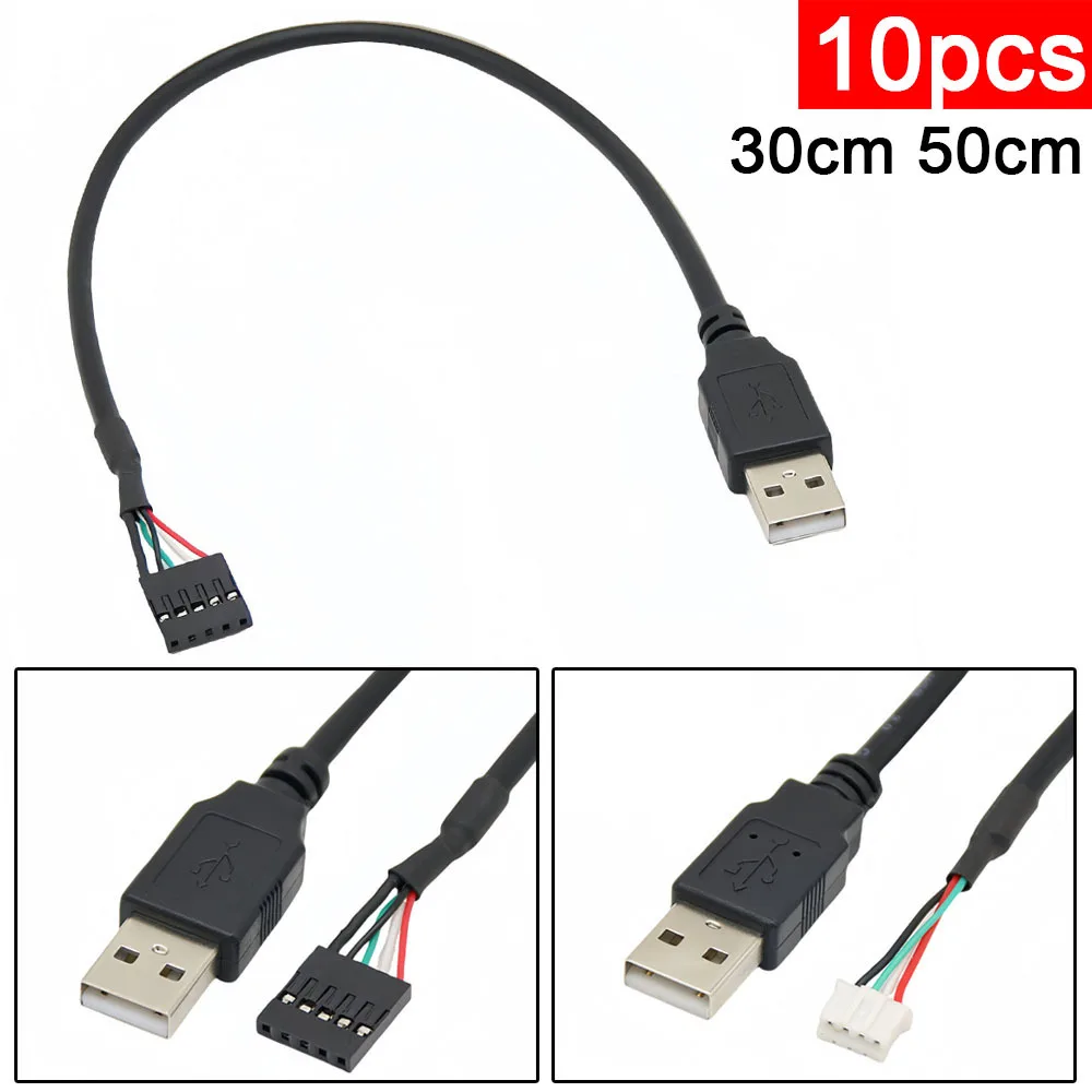 

10 шт. USB 2.0 штекерный кабель для материнской платы PH2.0 к USB-кабелю DuPont 5-контактный разъем 2,54 мм с интервалом к USB A штекеру Кабель-переходник для передачи данных