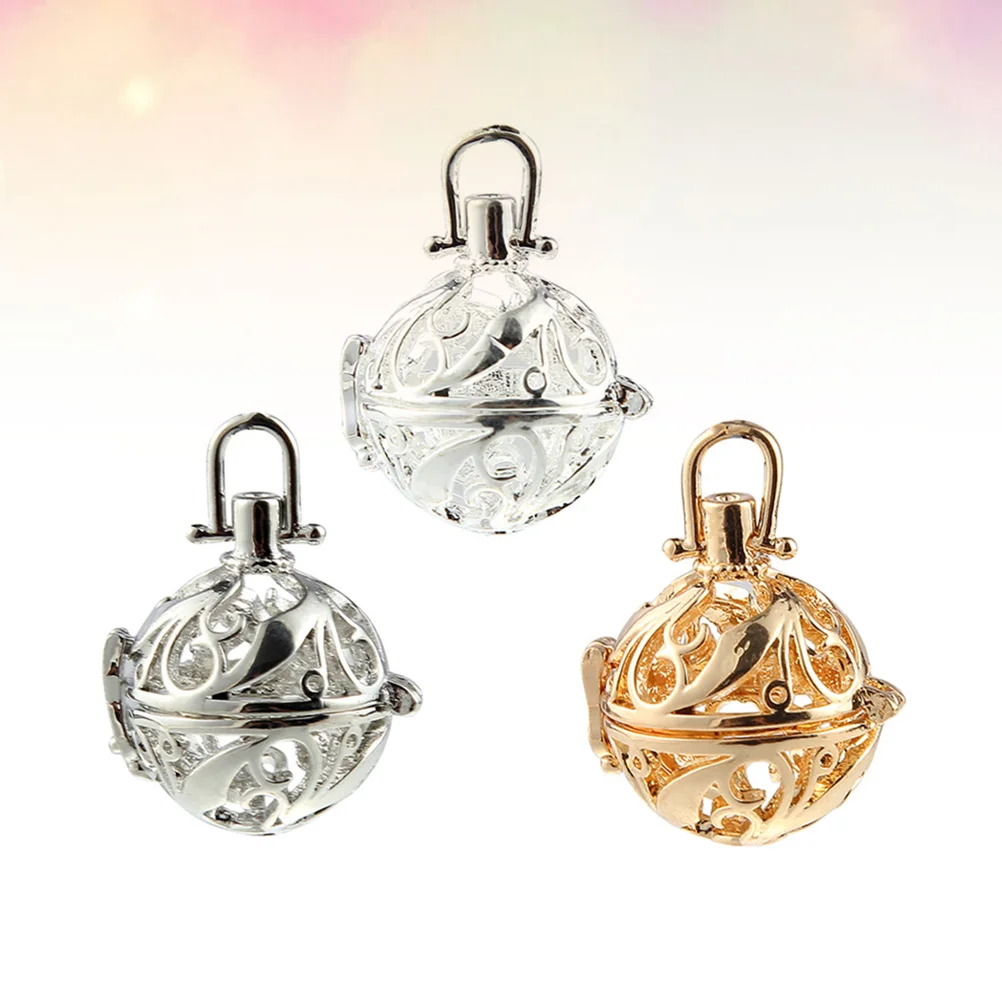 

6 Pcs of The Lid Hollow-Out Ball Necklace Pendant Hanging DIY Jewelry Geometric