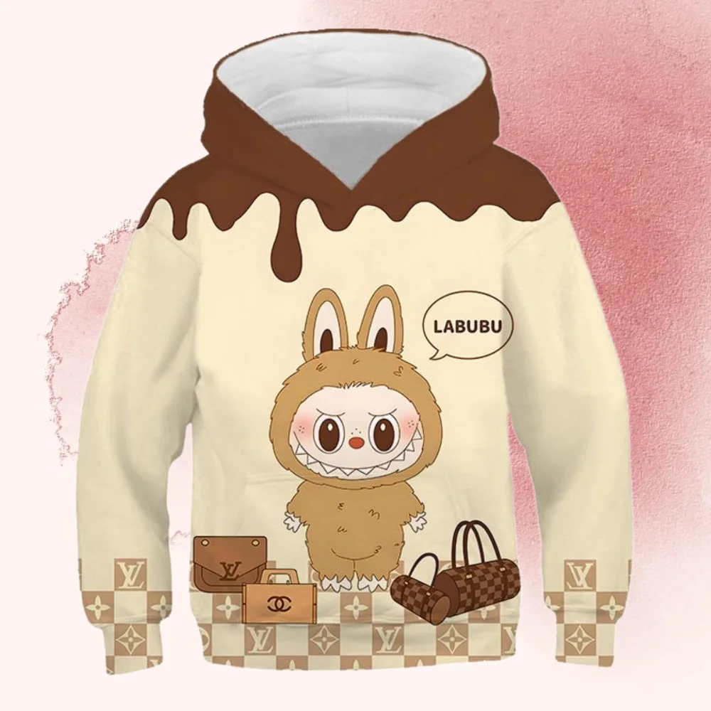 

2025/26 New Labubu Hoodie Cartoon 3D Printing for Adults and Children Fashion Trend Brand Spring and Winter Hooded Coat