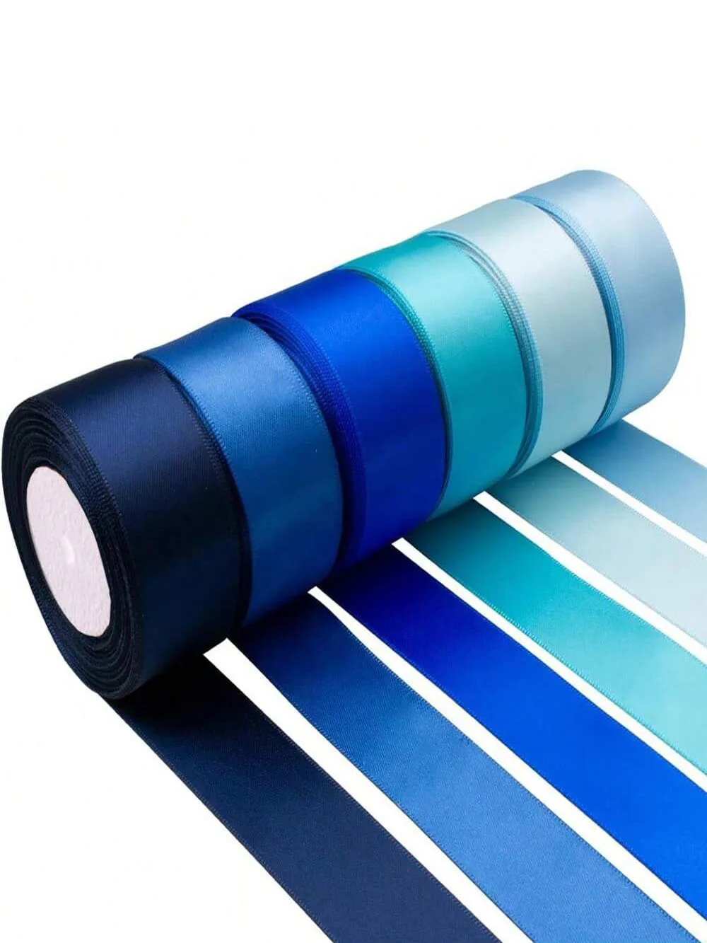 6 Rollen 150 Yards sortiertes einfarbiges Seidenband aus Satin und Satin für Hochzeitseinladungssträuße, Geburtstagsfeier, DIY-Geschenkverpackung – Detail 9