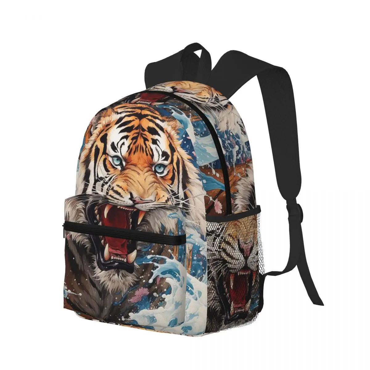 Retro Tiger Student Backpack School Bag Hiking Travel Daypack for Boys Girls Bookbag Shoulder Bags