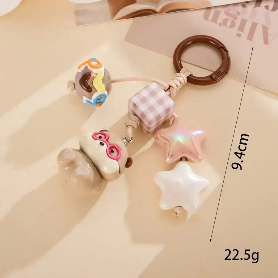 Cute Cartoon Keychain With Star Charm Otter Chick For Bag Phone Women Accessory view 3