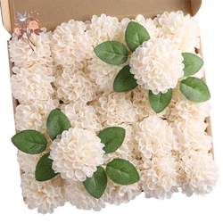 Ramo de flores de margaritas de Dalia de espuma Artificial con tallo, centros de mesa para boda, arreglo, decoración de fiesta, bricolaje, 25 piezas