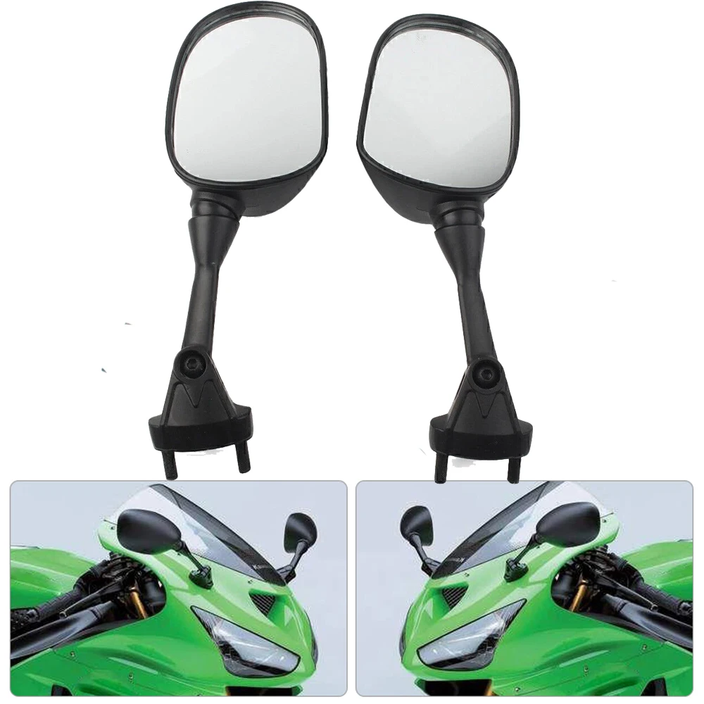 Paar Motorradzubehör Seitenrückspiegel passend für Kawasaki Ninja ZX6R ZX-6R ZX636 2005–2008 ZX10R 2004–2010