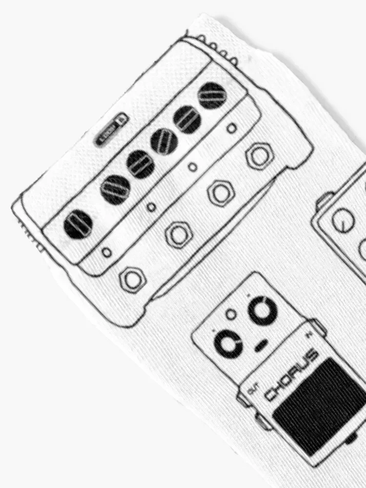 دواسات الجيتار تسجيل استوديو مهندس عازف الجيتار والعتاد تأثير القدم الدواسات الموسيقى التوضيح القدح ملصق تي شيرت الخ... الجوارب