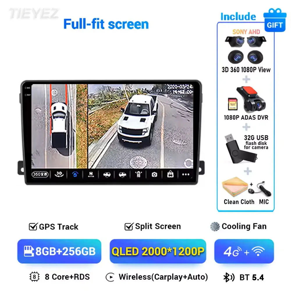 Voor Ford C-MAX 2003-2010 Android 15 Carplay Auto Radio Multimedia Video Player Navigatie GPS 2 Din DVD DSP WIFI 4G