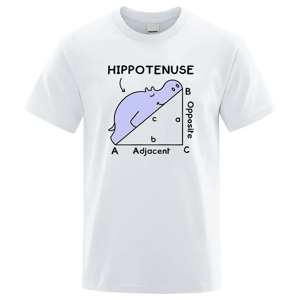 Trigonometric Functions Cotton Short Sleeve Streetwear T-shirt Hippotenuse Opposite Adjacent Funny Printed Men Women T Shirts