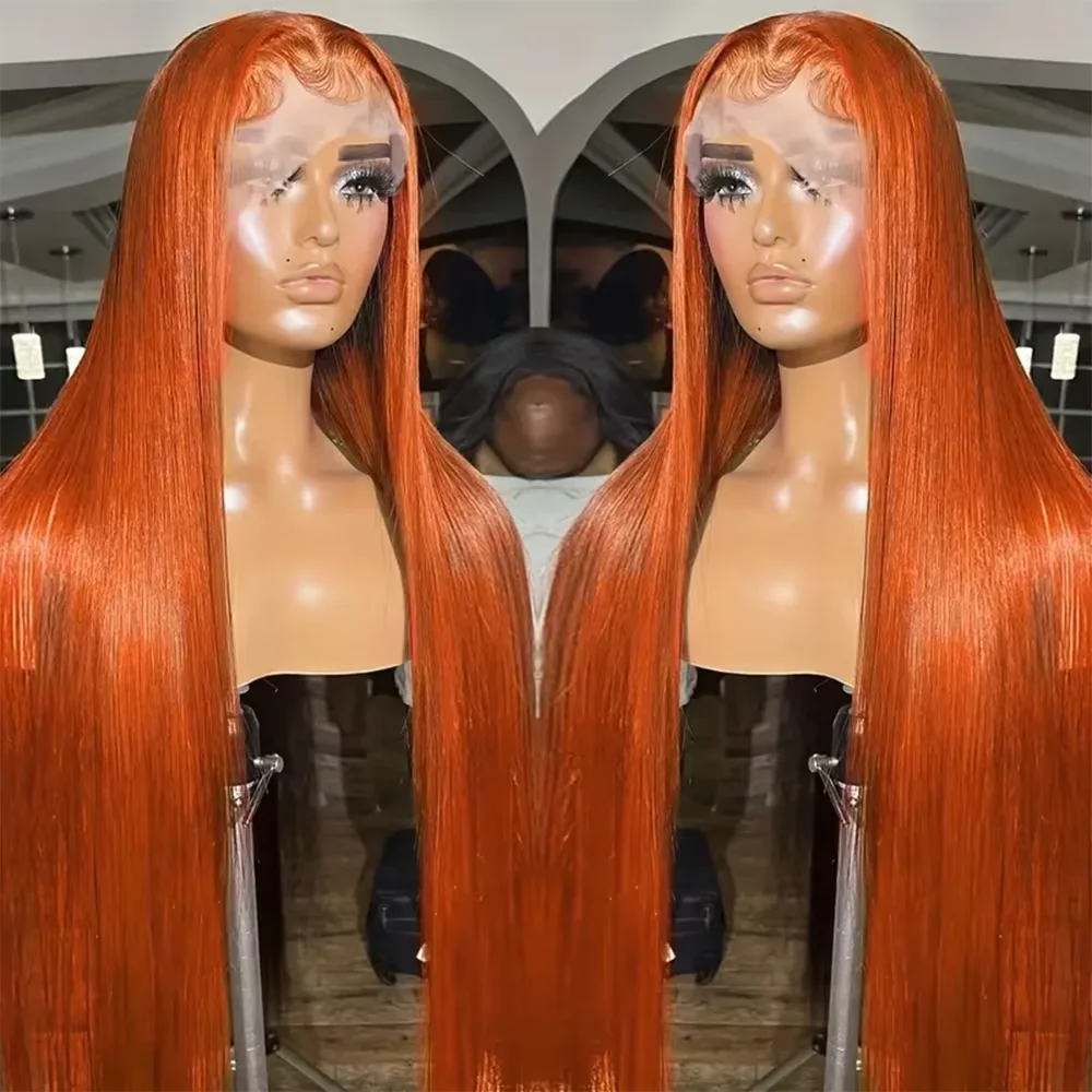 الزنجبيل والبرتقال # 350 بيرو مستقيم 13x6 HD الدانتيل الجبهة خصلات الشعر المستعار الإنسان للنساء 13x4 الدانتيل الباروكات الأمامية غلويليس إغلاق الباروكات