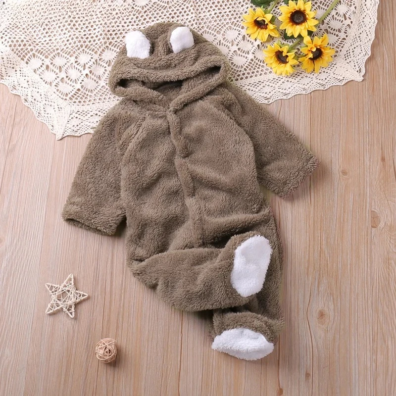 

Humor Bear Autumn Cartoon Style Winter Long Sleeve Baby Boys Girls Rompers Toddler Kids Playsuit Jumpsuits Baby Clothes