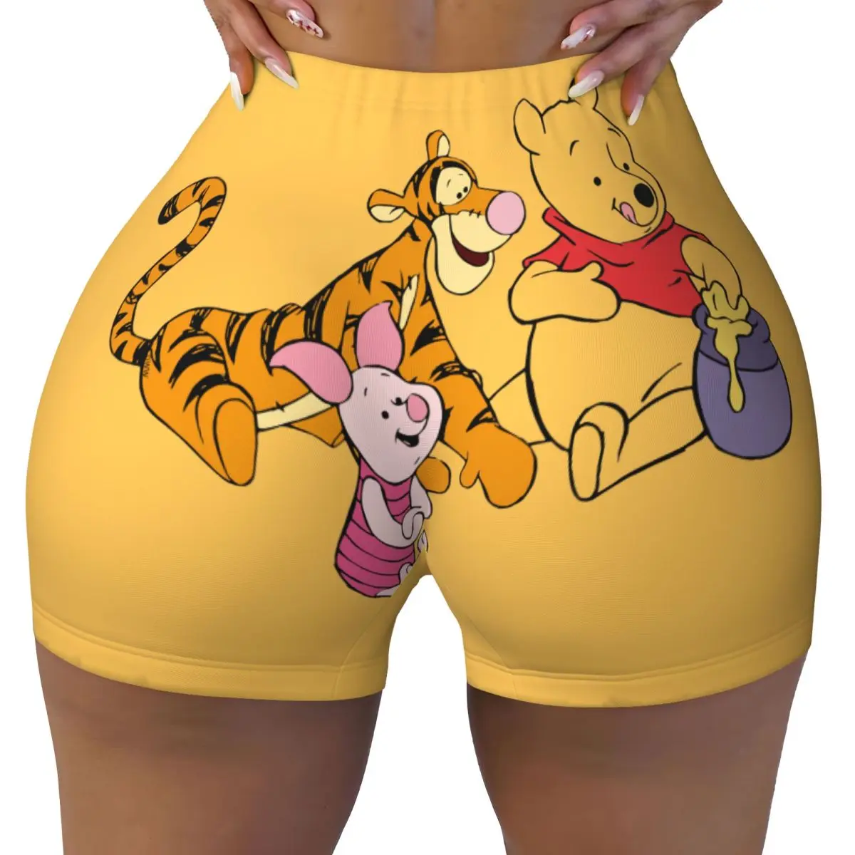 

Пользовательские шорты для тренировок My Friends Tigger Pooh, женские шорты для бега в тренажерном зале с героями мультфильмов, байкерские шорты для йоги