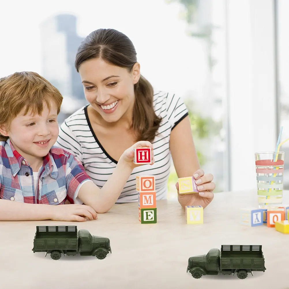 

12Pcs Army Vehicle Truck Mold Sand Table Children Supply Lightweight Interesting Kids Playthings Truck Toy