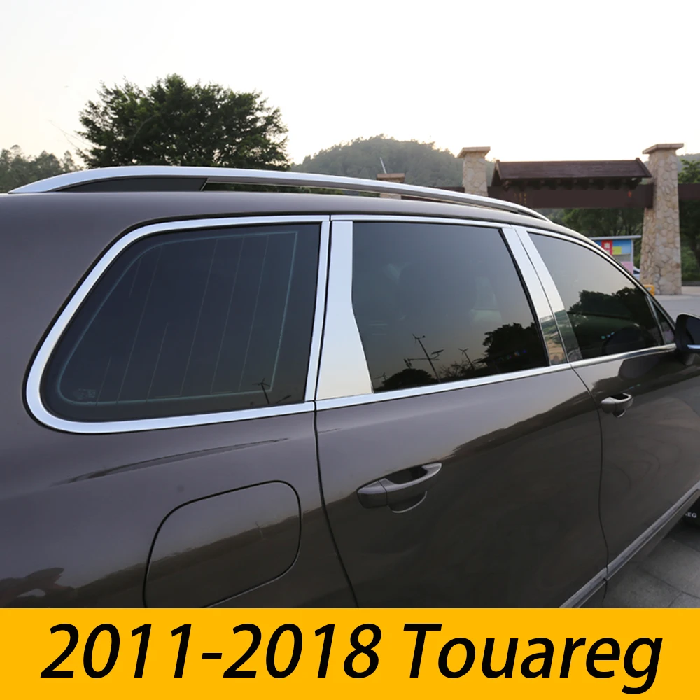 11-18 Touareg window trim strips, body decoration bright strips, aluminum alloy center pillar trim strips, Touareg B-pillar exte