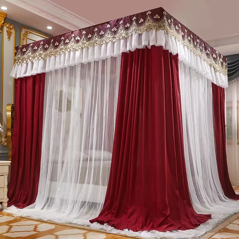 Deluxe Mosquito Net European Princess Double-layer Shading Anti-mosquito Bed Curtain Bedroom Mosquito Net Without Bracket