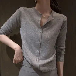 Women's Sweater Rhinestone Sequin Glitter Cardigan Button Knit Tops for Woman Grey Economics Harajuku Fashion Clothing PH307