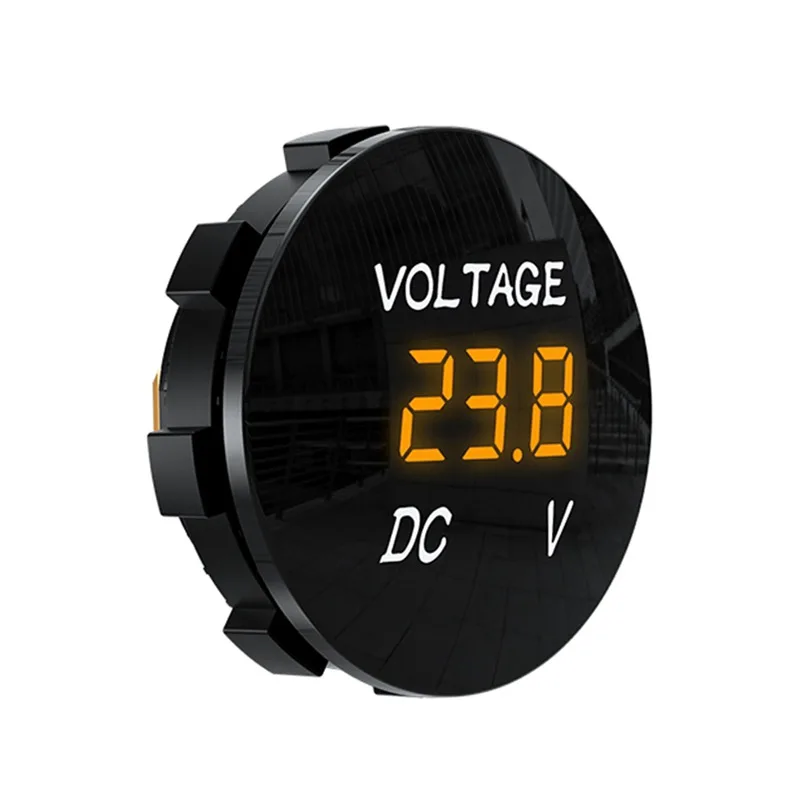 Mini runde wasserdichte motorboot motorrad DC5V-48V led panel digitale voltmeter tester monitor anzeige voltmeter