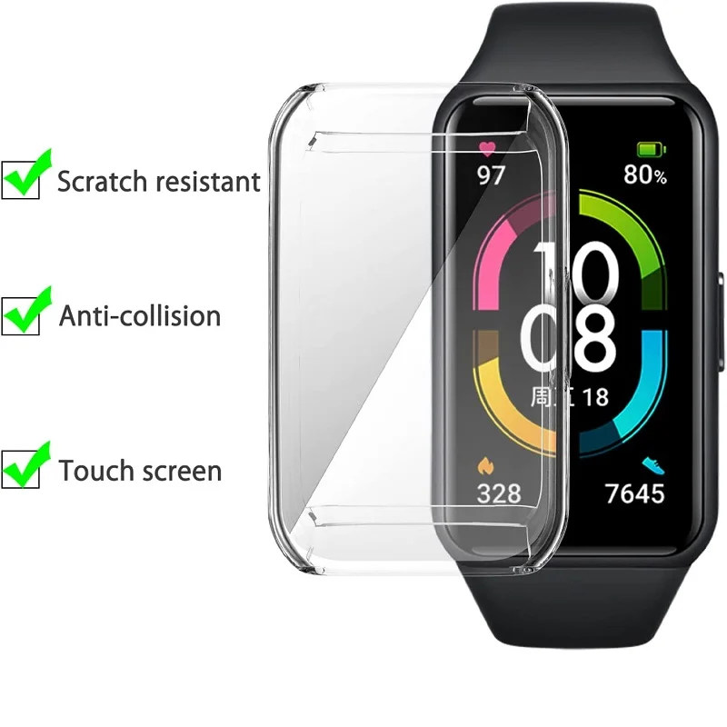 Capa protetora de relógio inteligente TPU macio, Capa protetora de tela cheia, Huawei Honor Band 8 Smartwatch, Proteção total, 10pcs