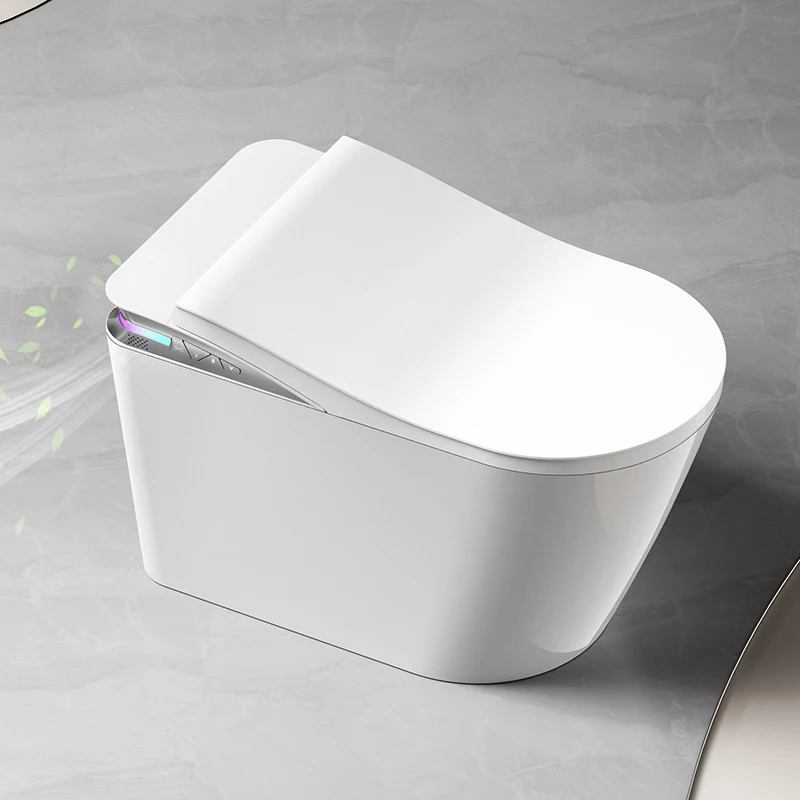 Electric 180 Rotating Spray Intelligent Water Closet P-Trap Remote Control Heated Seat Floor Mounted Ceramic Smart Toilet