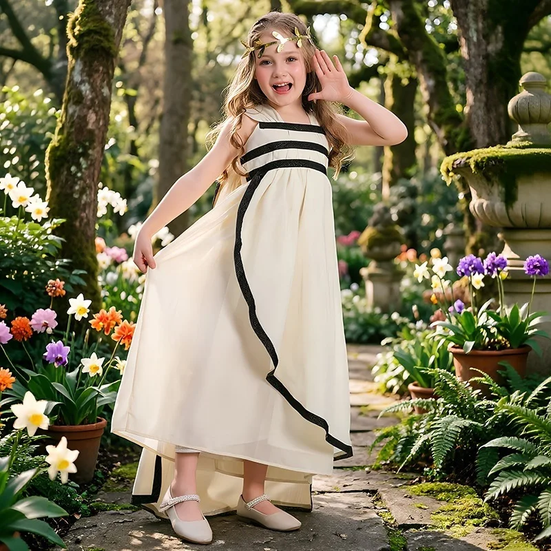 

Greek Goddess White Long Dress Halloween Cosplay Costume Greek Style Masquerade Ball Outfit Carnival Party Fancy Dress