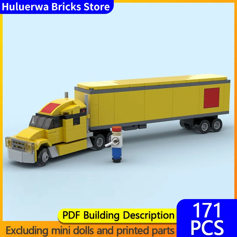 

City Car Model MOC Building Bricks Heavy-Duty Semi Trailer Truck Modular Technology Children Holiday Gifts Assemble Toys Suit