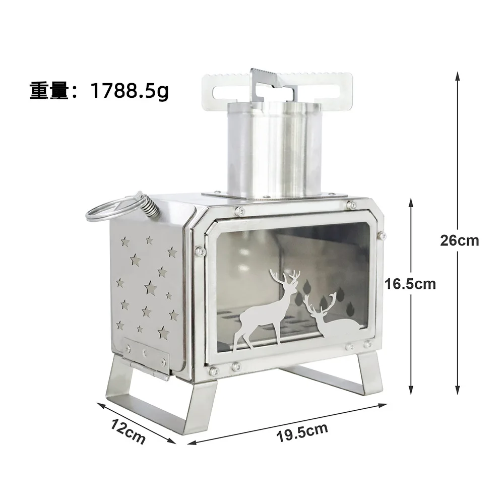 Outdoor camping Mini wood stove Portable field stove Desktop oven available