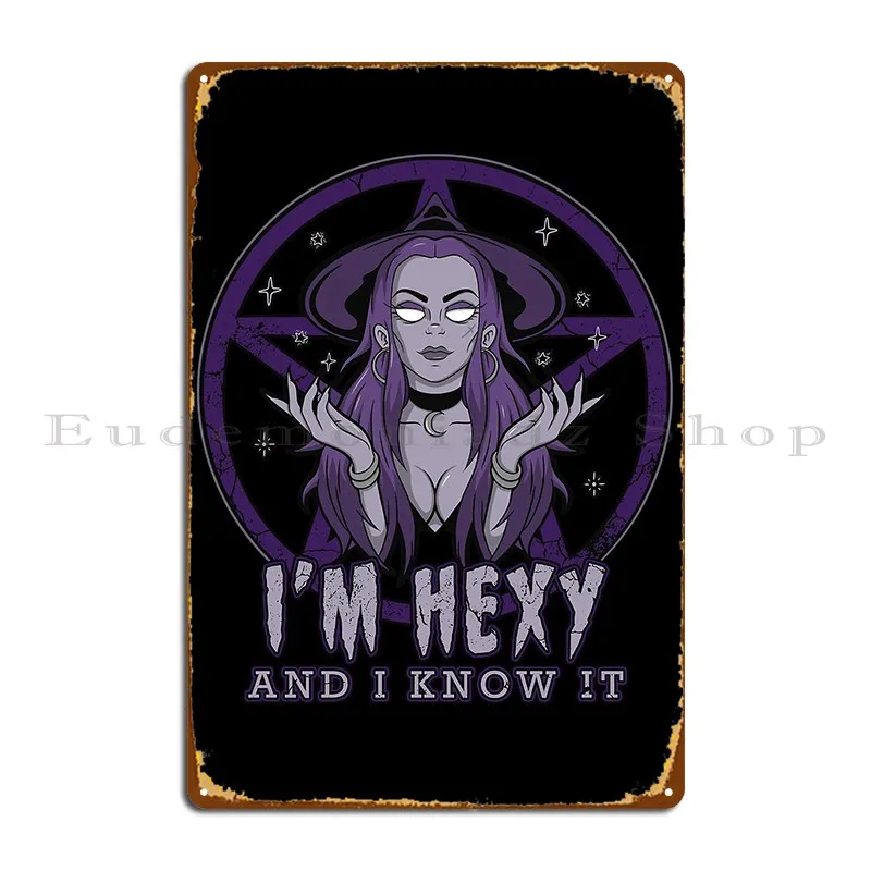 Hexy Witch Purple Joeydraperart Metal Signs Wall Party Printed Wall Cave Pub Tin Sign Poster