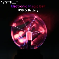 3 Inch Novelty Glass Magic Plasma Ball Lamp 220V Touch Sensitive Atmosphere Night Light Kids Birthday Christmas Gift Lighting