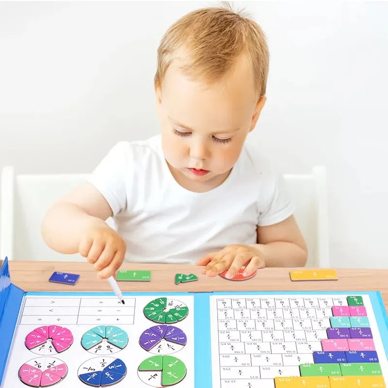 Magnetische Fractiepuzzels voor Wiskundebeheersing Montessori Verlichting met Leuk Rekenen Leermiddel Cognitief Educatief Speelgoed