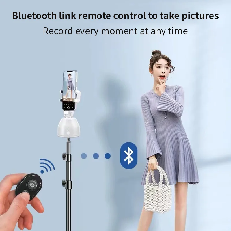 360 Face Tracking Bluetooth Smart Gimbal V-log With Souing APP Live Stream Video Recording Mobile Phone Desk Holder Accessories