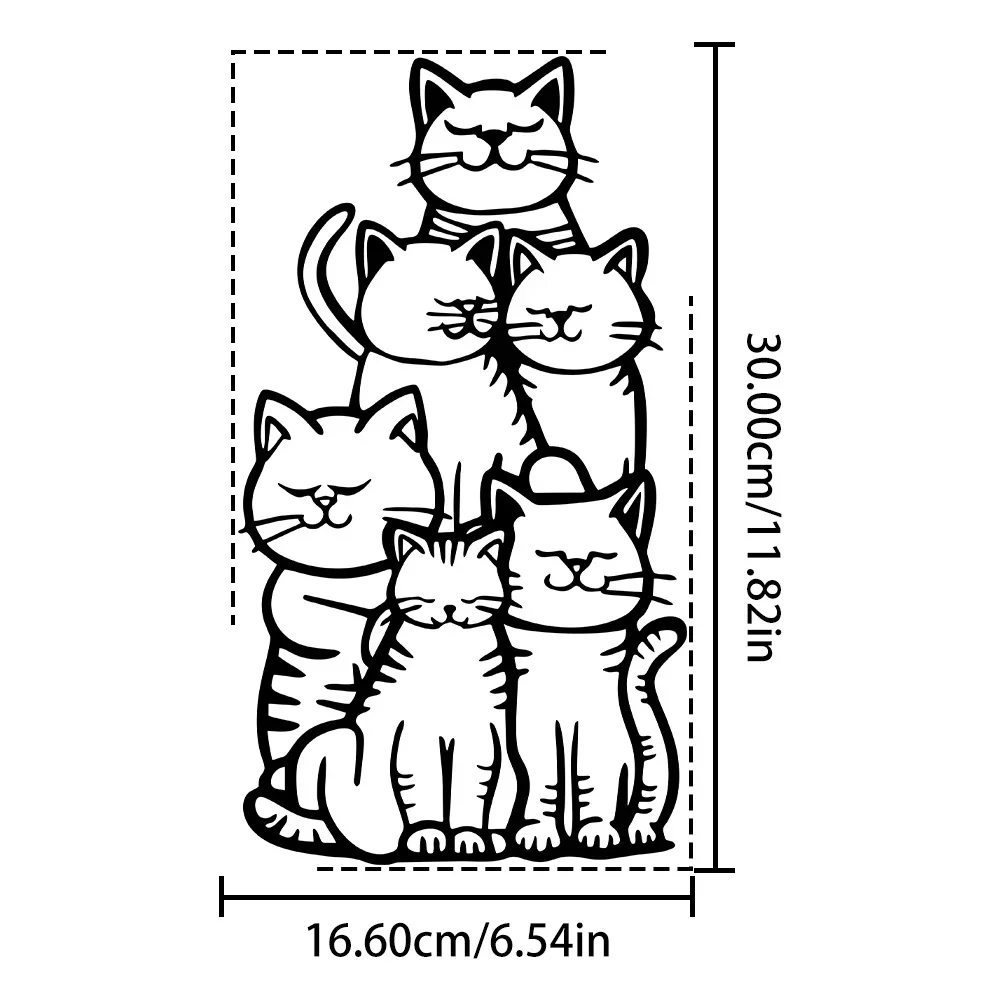 Whimsycat—Minimalist Metal Cat Silhouette, Wall Art, One-Of-A-Kind, Hanging Decoration Designed for Cat Lovers, Outdoor Holiday Decoration, No Electricity Required