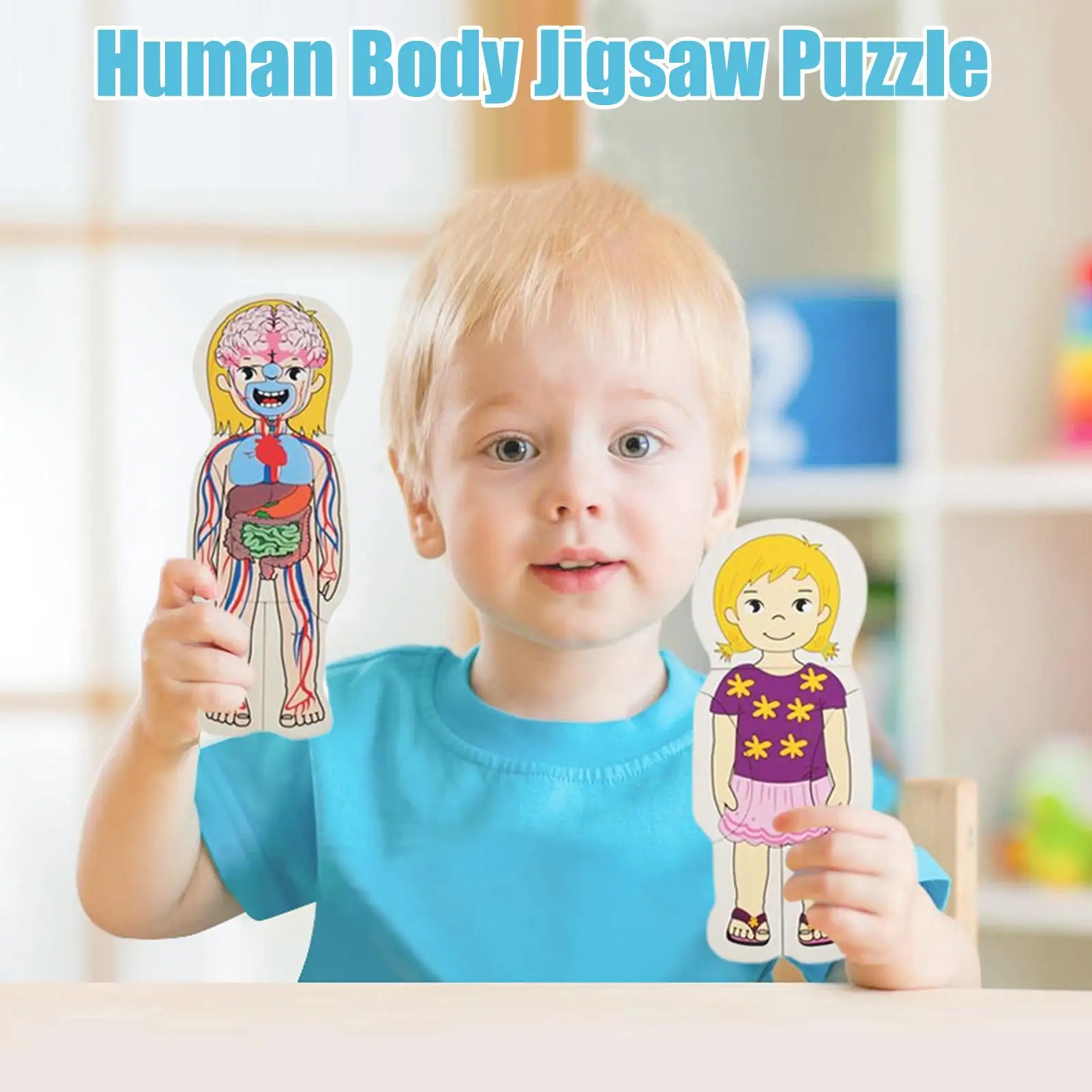 Lichaamspuzzels voor peuters Houten puzzels van het menselijk lichaam voor peuters Thuis Educatief School Anatomie Leerspel voor kleuters Jongens Meisjes