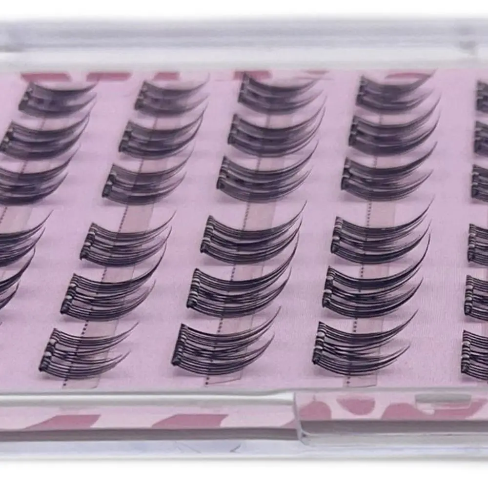 Clusters de cílios autoadesivos autoadesivos, sem necessidade de cola, prensa em cílios naturais finos, reutilizáveis, pré-colados